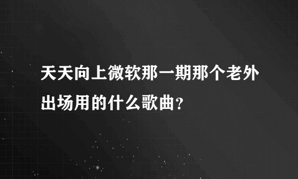 天天向上微软那一期那个老外出场用的什么歌曲？