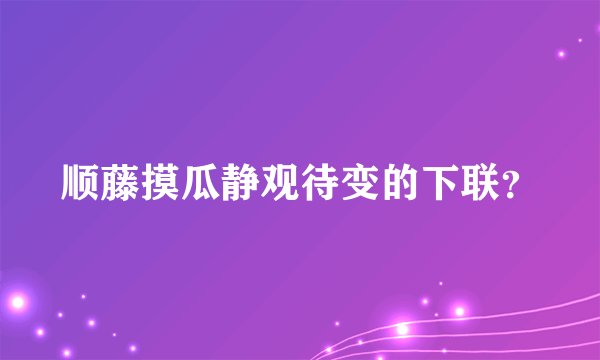 顺藤摸瓜静观待变的下联？