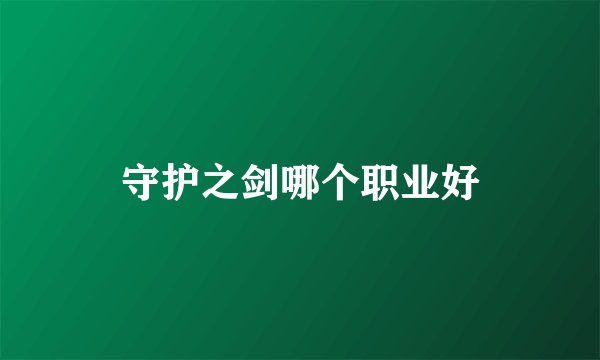 守护之剑哪个职业好