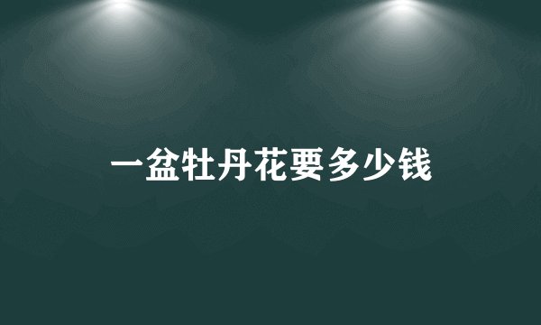 一盆牡丹花要多少钱