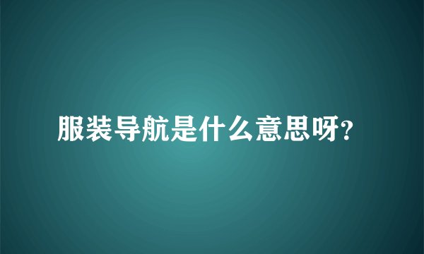 服装导航是什么意思呀？