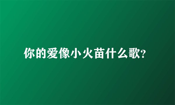 你的爱像小火苗什么歌？