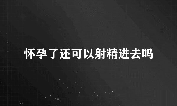 怀孕了还可以射精进去吗