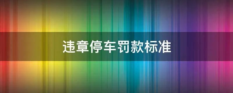 违章停车罚款标准
