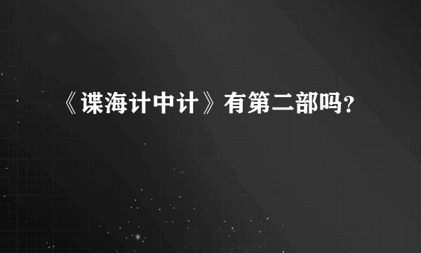 《谍海计中计》有第二部吗？
