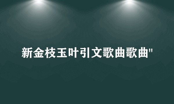 新金枝玉叶引文歌曲歌曲