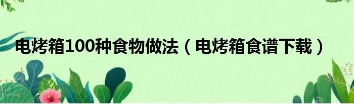电烤箱100种食物做法（电烤箱食谱下载）