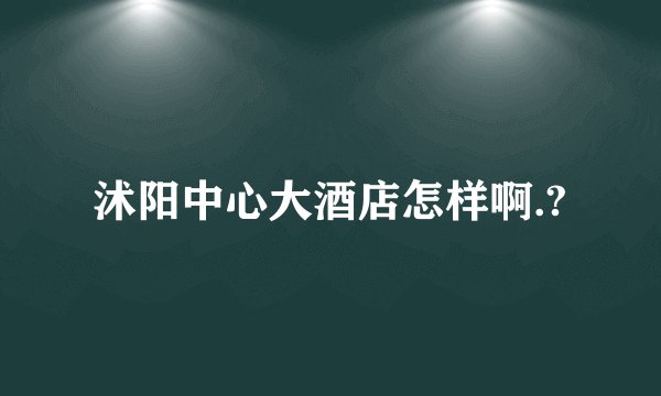 沭阳中心大酒店怎样啊.?
