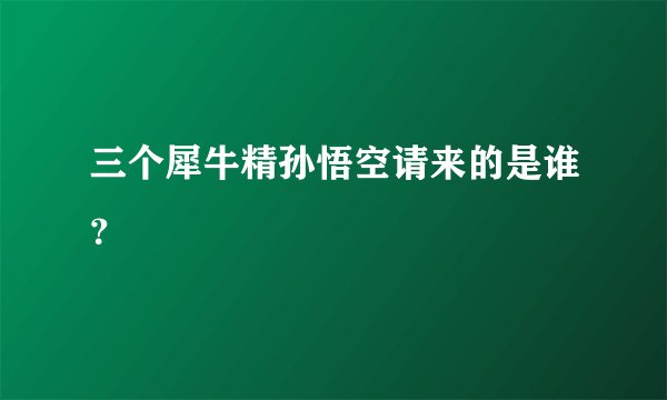三个犀牛精孙悟空请来的是谁？
