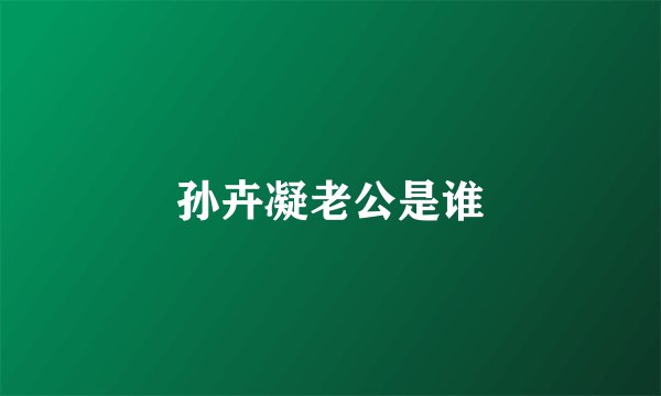 孙卉凝老公是谁