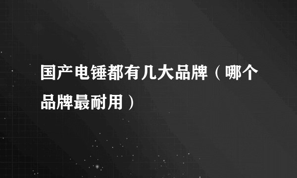 国产电锤都有几大品牌（哪个品牌最耐用）