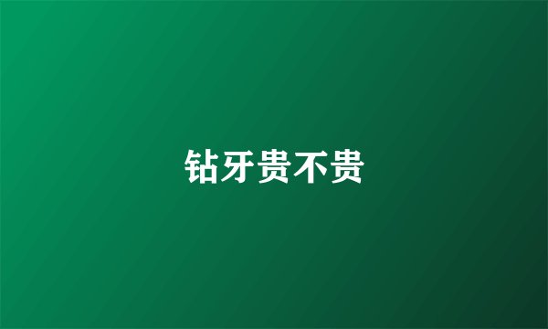 钻牙贵不贵