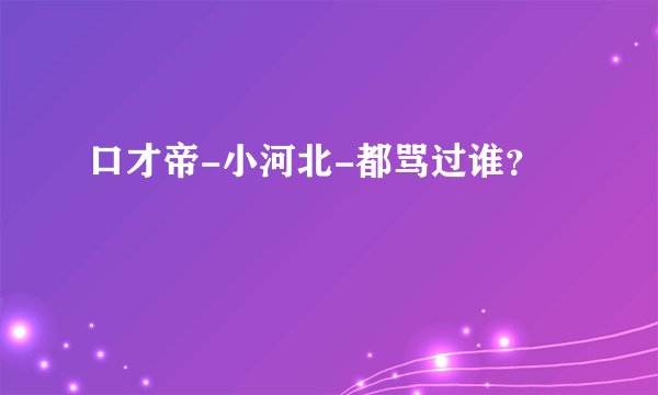 口才帝-小河北-都骂过谁？