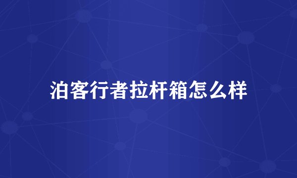 泊客行者拉杆箱怎么样