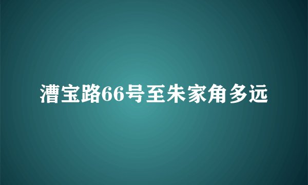 漕宝路66号至朱家角多远