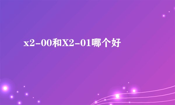 x2-00和X2-01哪个好