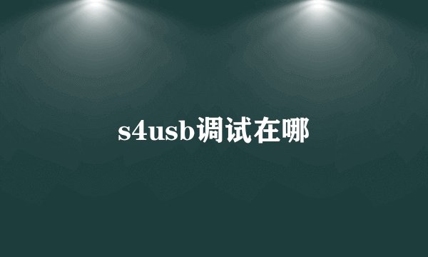 s4usb调试在哪