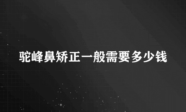 驼峰鼻矫正一般需要多少钱