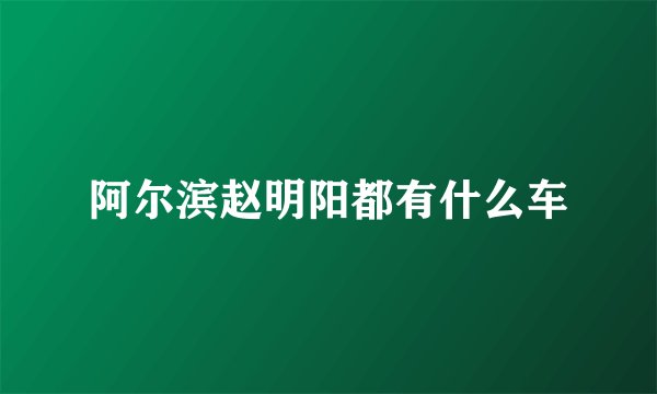 阿尔滨赵明阳都有什么车