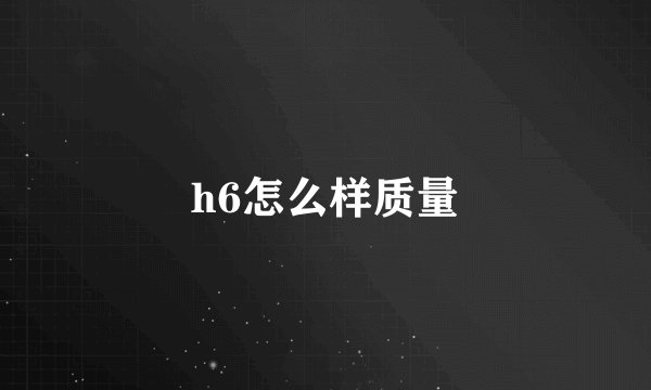 h6怎么样质量