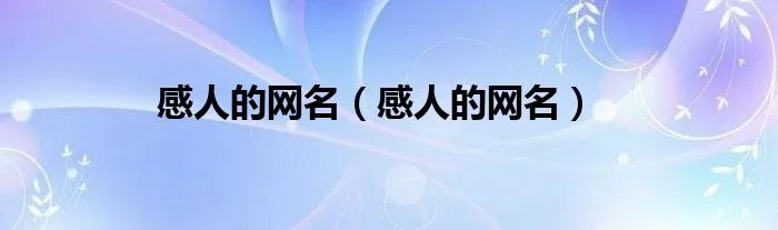 感人的网名（感人的网名）