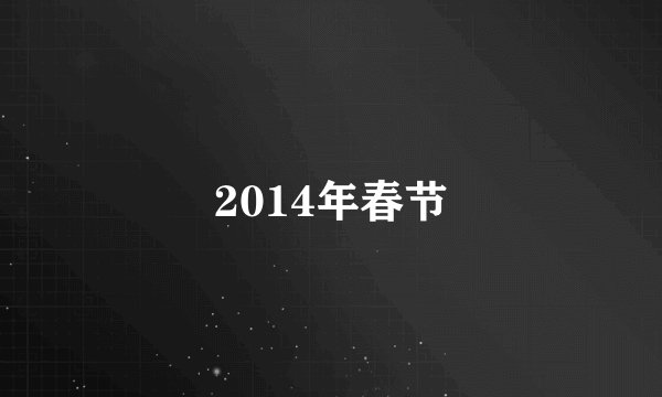 2014年春节