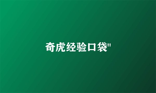 奇虎经验口袋