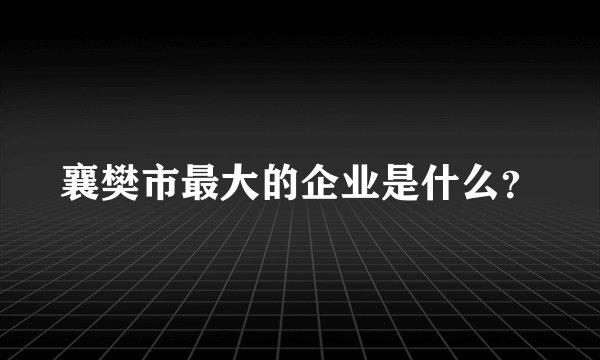 襄樊市最大的企业是什么?