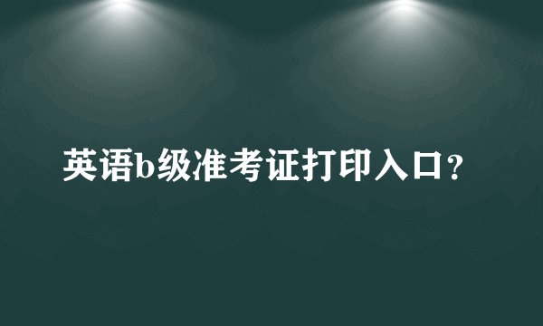 英语b级准考证打印入口?