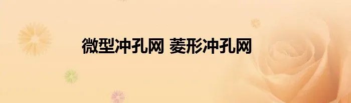 微型冲孔网 菱形冲孔网