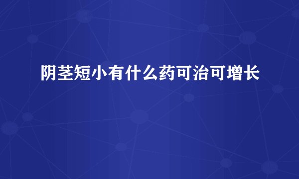 阴茎短小有什么药可治可增长