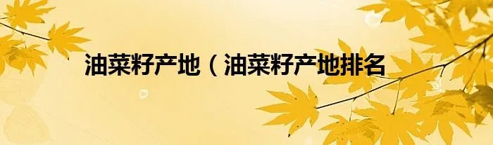 油菜籽产地(油菜籽产地排名