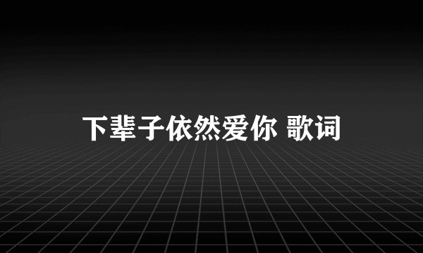 下辈子依然爱你 歌词