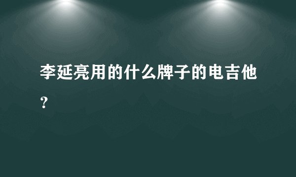 李延亮用的什么牌子的电吉他？