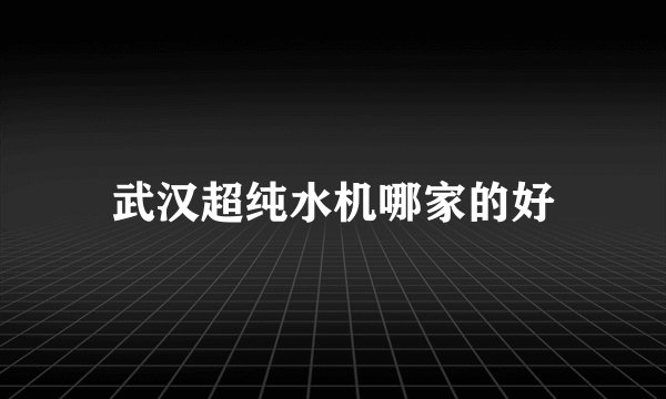 武汉超纯水机哪家的好