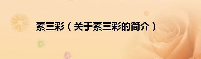 素三彩（关于素三彩的简介）