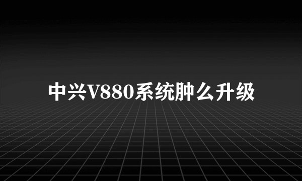 中兴V880系统肿么升级