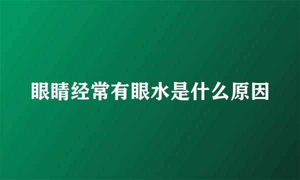 眼睛经常有眼水是什么原因