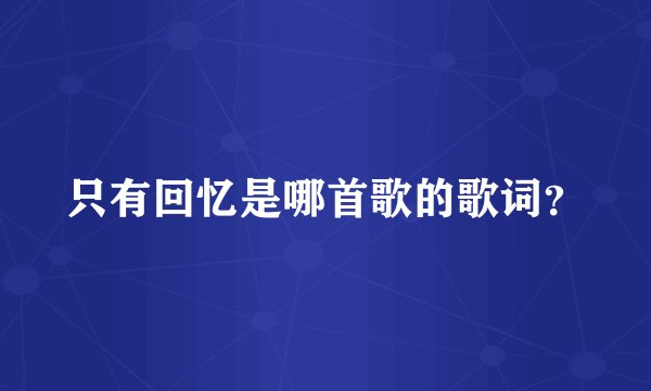 只有回忆是哪首歌的歌词？
