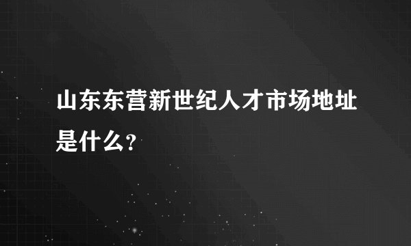山东东营新世纪人才市场地址是什么？