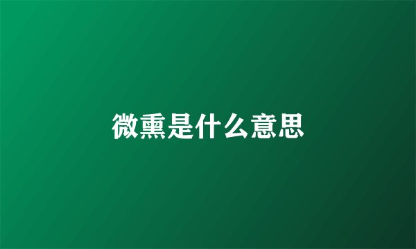 微熏是什么意思
