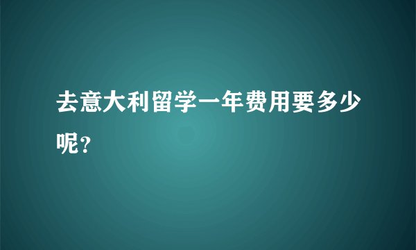 去意大利留学一年费用要多少呢？