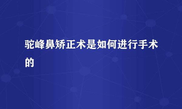 驼峰鼻矫正术是如何进行手术的