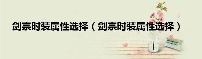 剑宗时装属性选择（剑宗时装属性选择）