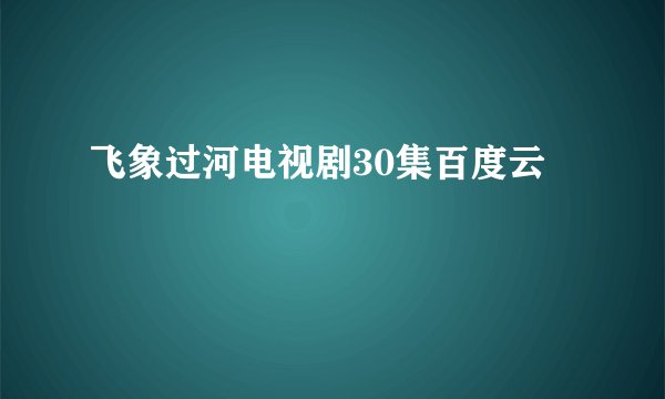 飞象过河电视剧30集百度云
