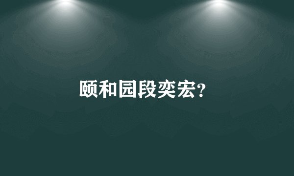 颐和园段奕宏？