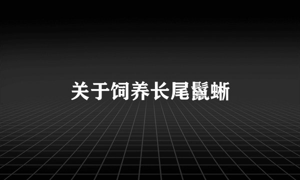 关于饲养长尾鬣蜥