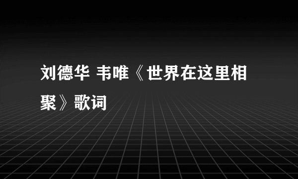 刘德华 韦唯《世界在这里相聚》歌词