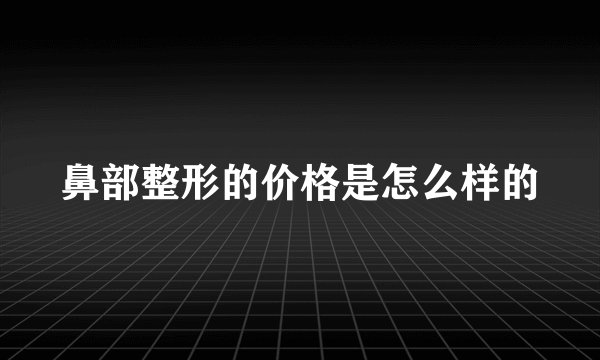 鼻部整形的价格是怎么样的