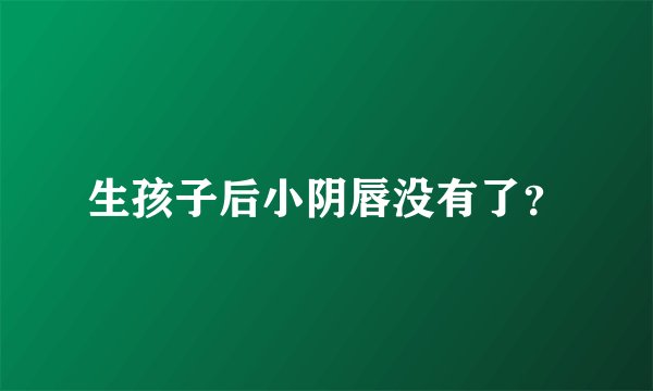 生孩子后小阴唇没有了?